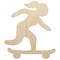 Skateboarding Woman on Skateboard Unfinished Wood Shape Piece Cutout for DIY Craft Projects